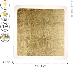 LED Wandleuchte Aluminium Gold Schwarz 3000 K B:41 cm