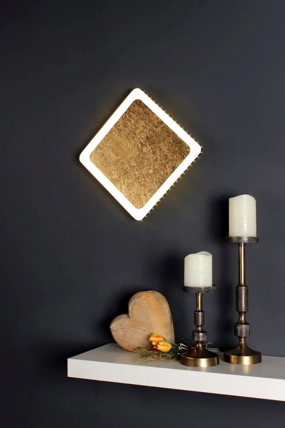 LED Wandleuchte Aluminium Gold Schwarz 3000 K B:31 cm