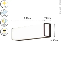 LED Wandleuchte Anthrazit Aluminium IP54 4000 K B:35 cm