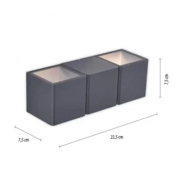 LED Wandleuchte außen Aluminium IP54 22,5 cm Anthrazit