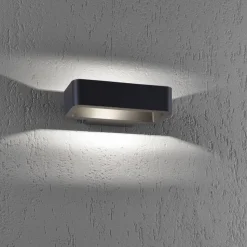 LED Wandleuchte außen Aluminium Anthrazit IP54 B:22 cm