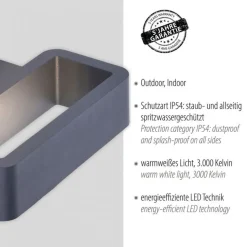 LED Wandleuchte außen Aluminium Anthrazit IP54 B:22 cm