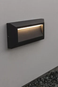 LED Wandleuchte Außen Aluminium Anthrazit IP54 B:23 cm
