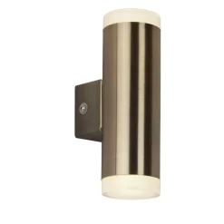 LED Wandleuchte außen Up Down IP44 in Messing Antik klein