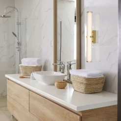 LED Wandleuchte Bad 63 cm IP44 Glas Metall in Gold