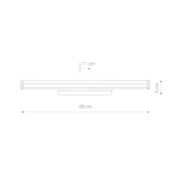 LED Wandleuchte Badezimmer 89 cm lang Chrom 3000 K 1300 lm