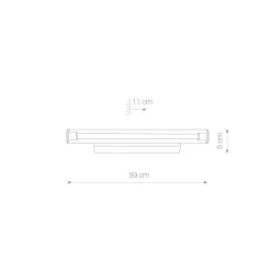LED Wandleuchte Chrom 3000 K 870 lm Glas Metall 59 cm