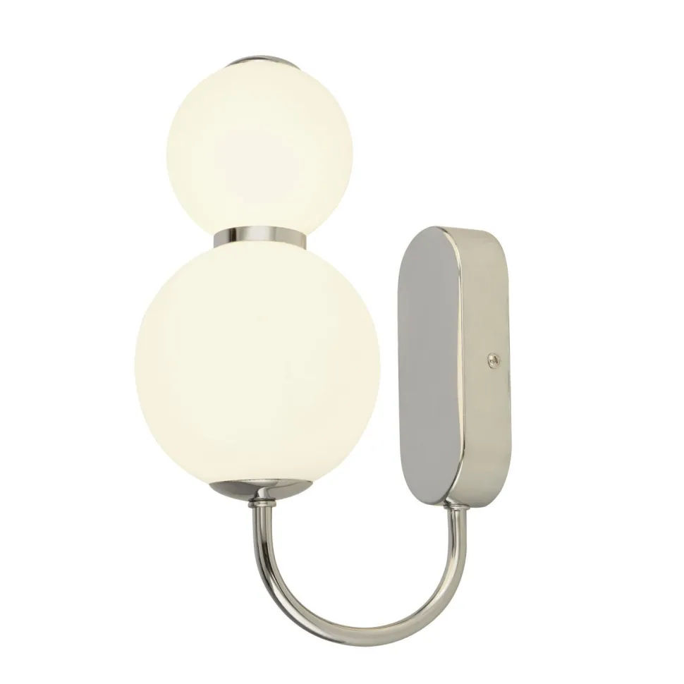 LED Wandleuchte Chrom Weiß 3000 K H: 28 cm Metall Glas