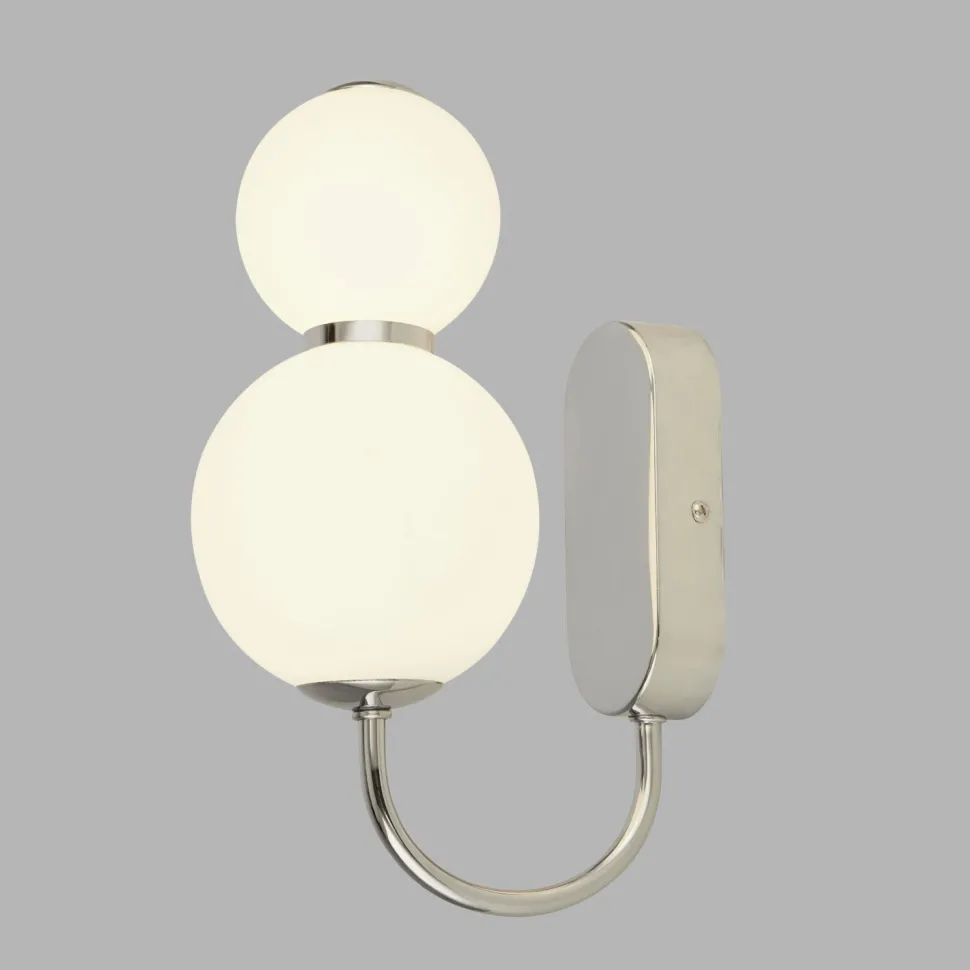 LED Wandleuchte Chrom Weiß 3000 K H: 28 cm Metall Glas