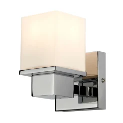 LED Wandleuchte Chrom Weiß eckig blendarm IP44 Bad