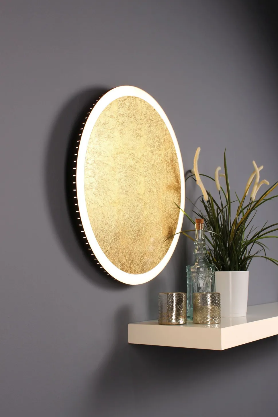 LED Wandleuchte Gold Schwarz rund Ø50 cm 3500 K dimmbar