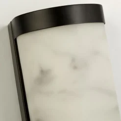 LED Wandleuchte Harz Metall Schwarz Marmor IP44 B:12 cm