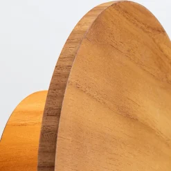LED Wandleuchte Holz Furnier Teak D: 25 cm rund 3000 K warmweiß