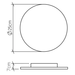 LED Wandleuchte Holz Furnier Teak D: 25 cm rund 3000 K warmweiß