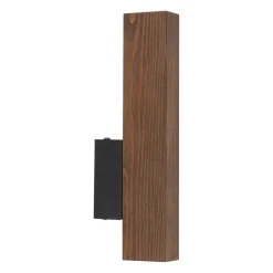 LED Wandleuchte Holz Metall 3000 K H: 31 cm indirektes Licht