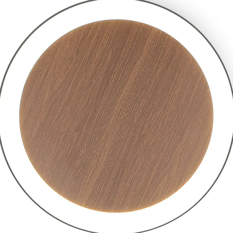 LED Wandleuchte Holz Schwarz rund Ø30 cm 3500 K dimmbar