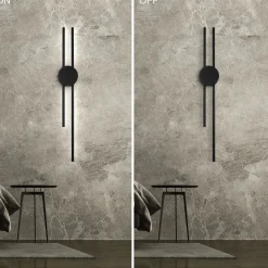 LED Wandleuchte indirekt Schwarz H:80 cm 15 W 4000 K