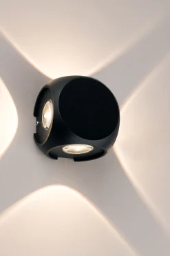 LED Wandleuchte IP54 Schwarz 4-flmg Lampe ALESSIO