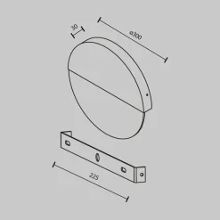 LED Wandleuchte Metall Glas Ø 30 cm rund 200 lm Modern