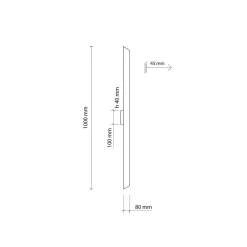 LED Wandleuchte Metall Schwarz 100 cm lang 3000 K indirekt