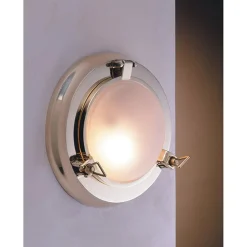 LED Wandleuchte RIVANA Messing Ø28cm rund Maritim