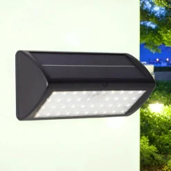 LED Wandleuchte Solar Schwarz 5 W IP44 Bewegungsmelder