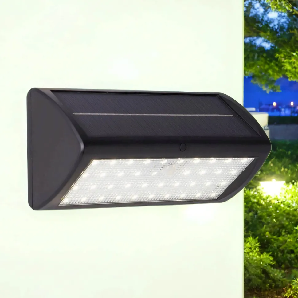 LED Wandleuchte Solar Schwarz 5 W IP44 Bewegungsmelder