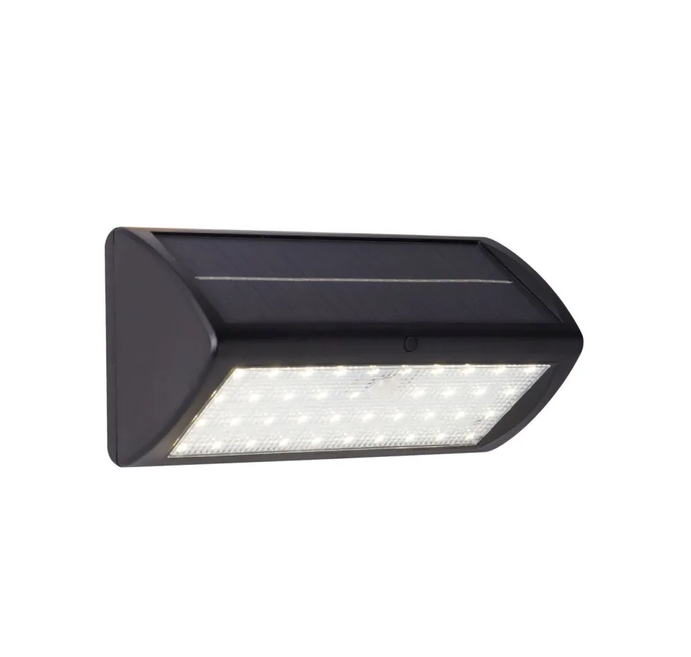 LED Wandleuchte Solar Schwarz 5 W IP44 Bewegungsmelder