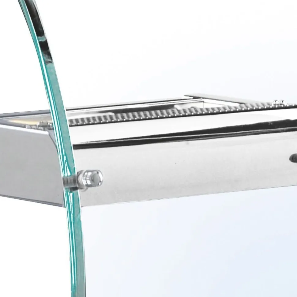 LED Wandleuchte Up Down Chrom Klar H: 29 cm Glas Metall