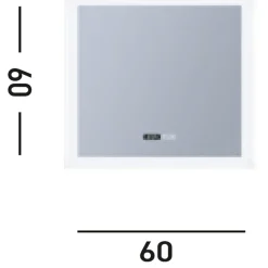 LED Wandspiegel mit Licht dimmbar IP44 38 W B:60 cm