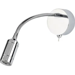 LED Wandspot mit Schalter Flexarm Metall in Chrom 66 lm