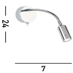 LED Wandspot mit Schalter Flexarm Metall in Chrom 66 lm