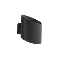 LED Wandspot Up Down Aluminium 10 W Ø17 cm IP54 Schwarz