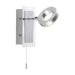 LED Wandstrahler Zugschalter IP44 flexibel in Aluminium