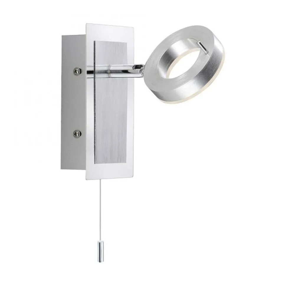 LED Wandstrahler Zugschalter IP44 flexibel in Aluminium