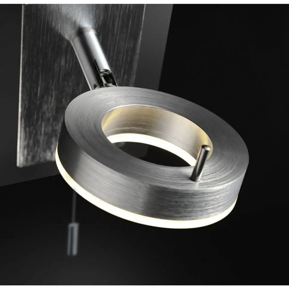 LED Wandstrahler Zugschalter IP44 flexibel in Aluminium