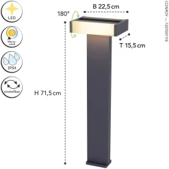 LED Wegeleuchte Aluminium Anthrazit 71,5 cm IP44 3000 K