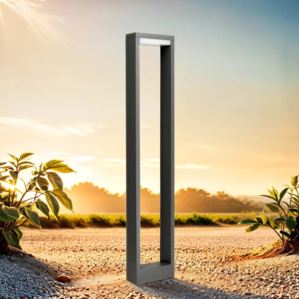 LED Wegeleuchte eckig IP54 80cm Anthrazit 4000K