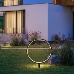 LED Wegeleuchte mit Erdspieß 48 cm IP65 3000 K Schwarz