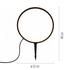 LED Wegeleuchte mit Erdspieß 48 cm IP65 3000 K Schwarz