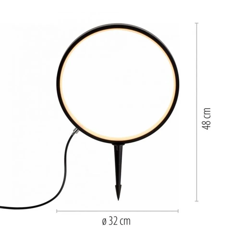 LED Wegeleuchte mit Erdspieß 48 cm IP65 3000 K Schwarz