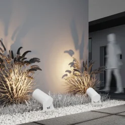 LED Wegeleuchte mit Erdspieß Glas Aluminium IP65 Weiß