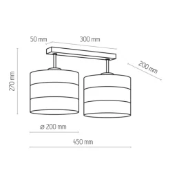 Längliche Deckenleuchte Stoff Weiß Gold E27 45 cm