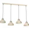 Loft Pendelleuchte Beige Metall 4-flmg E27 akzentuiert
