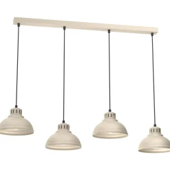 Loft Pendelleuchte Beige Metall 4-flmg E27 akzentuiert