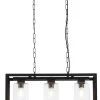 Loft Pendelleuchte Metall Glas 3-flammig stilvoll