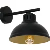 Loft Wandleuchte Metall Schwarz Gold T:26 cm dekorativ