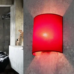 Loft Wandleuchte Stoff Schirm Pink halbrund E27 ALICE