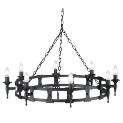 Lüster CAMELOT 7 Schwarz Ø90cm Design Lampe