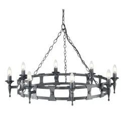 Lüster CAMELOT 7 Silber Antik Ø90cm kürzbar Lampe